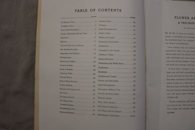 1941 FLOWER ARRANGING - A FASCINATING HOBBY BY LAURA LEE BURROUGHS-VOL 2- K 3475