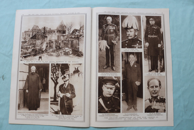 1915 JAN 28 NEW YORK TIMES MID-WEEK PICTORIAL WAR EXTRA- TELEPHONE POLE -NP 9125