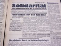 1935-1938 SOLIDARITAT SOLIDARITY NEWSPAPER LOT OF 23 ISSUES - GERMAN - UP 83