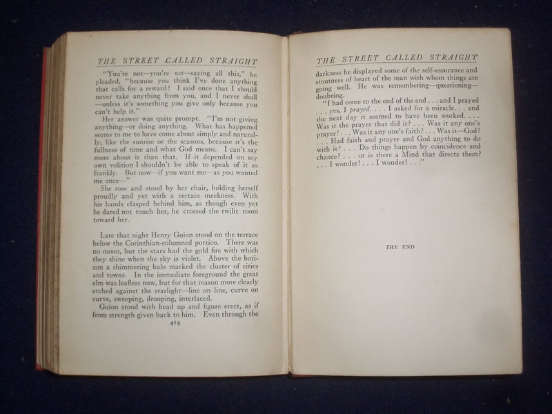 1912 THE STREET CALLED STRAIGHT HARDCOVER BOOK ILLUSTRATED BY O. LOWELL- KD 9065