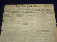 1922 AUGUST 13 NEW YORK TIMES - RAILWAY AND LABOR MEET TO SETTLE STRIKE- NT 8371