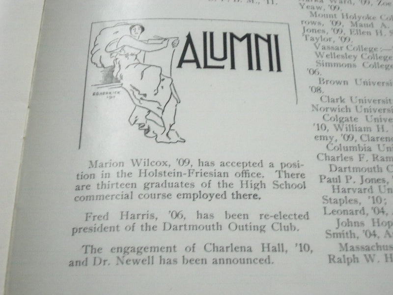 1911 THE DIAL BRATTLEBORO HIGH SCHOOL MAGAZINE LOT OF 6 - GREAT INFO. - O 2341
