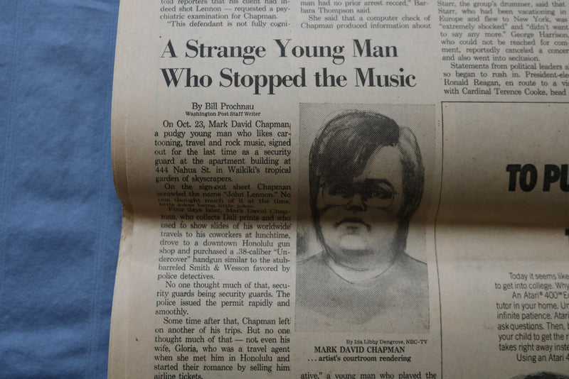 1980 DECEMBER 10 THE WASHINGTON POST - JOHN LENNON MURDERED - NP 9211