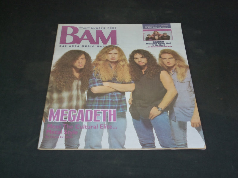 1992 SEPTEMBER 18 BAM MAGAZINE ISSUE NO. 392 - MEGADETH COVER - SP 2971