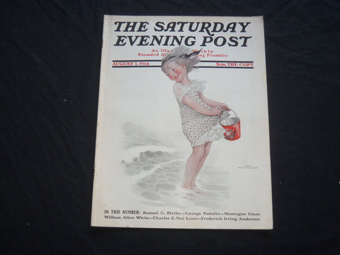 1914 AUGUST 1 THE SATURDAY EVENING POST MAGAZINE - ILLUSTRATED COVER - SP 652