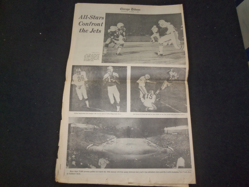 1969 AUG 2 CHICAGO TRIBUNE NEWSPAPER - JETS BEAT STARS, 26 TO 24 - NP 8054