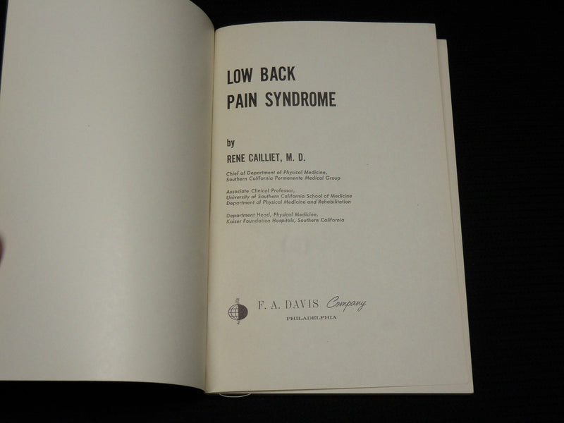 1962-1966 LOW BACK PAIN & SHOULDER PAIN BOOK BY CAILLIET LOT OF 2 - KD 3409M