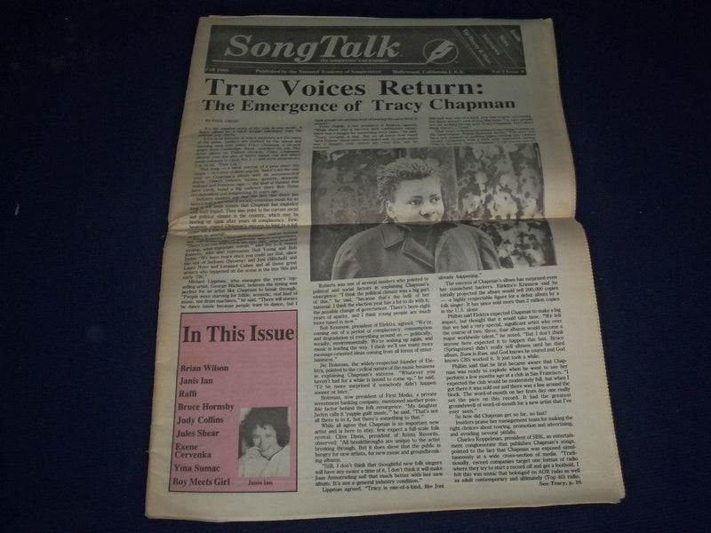 1988 FALL SONG TALK MAGAZINE - BRIAN WILSON COVER - GREAT PHOTOS - J 1399