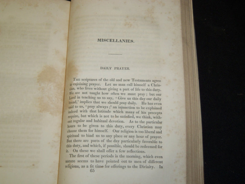 1830 WILLIAM CHANNING'S DISCOURSES REVIEWS AND MISCELLANIES VOLUME - KD 5837