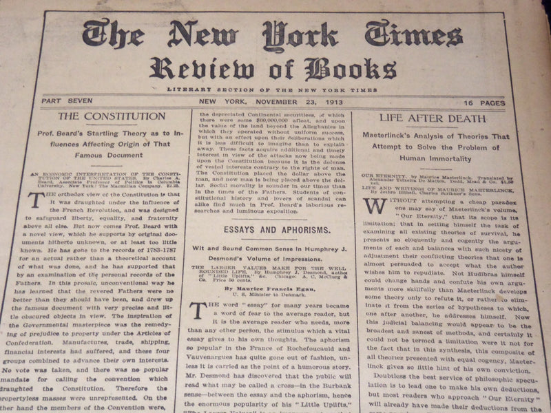 1913 NEW YORK TIMES NEWSPAPER BOOK REVIEW SECTIONS LOT OF 15 ISSUES - O 3221B