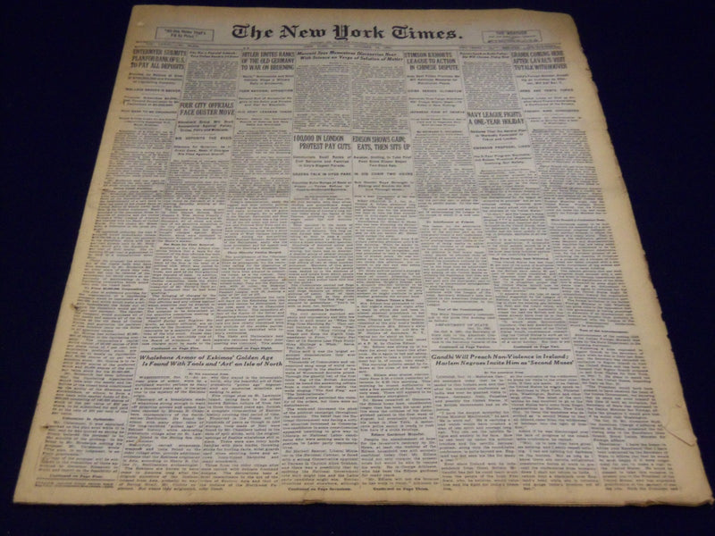 1931 OCTOBER 12 NEW YORK TIMES - SOLUTION OF MATTER NEAR, MARCONI - NT 3922