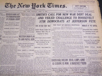 1932 APRIL 14 NEW YORK TIMES - SMITH CALLS FOR NEW WAR DEBT DEAL - NT 4758