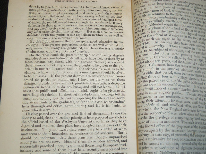 1831 SEPTEMBER 21 DR. FISK'S INAUGURAL ADADRESS AT WESLEYAN UNIVERSITY- J 5431