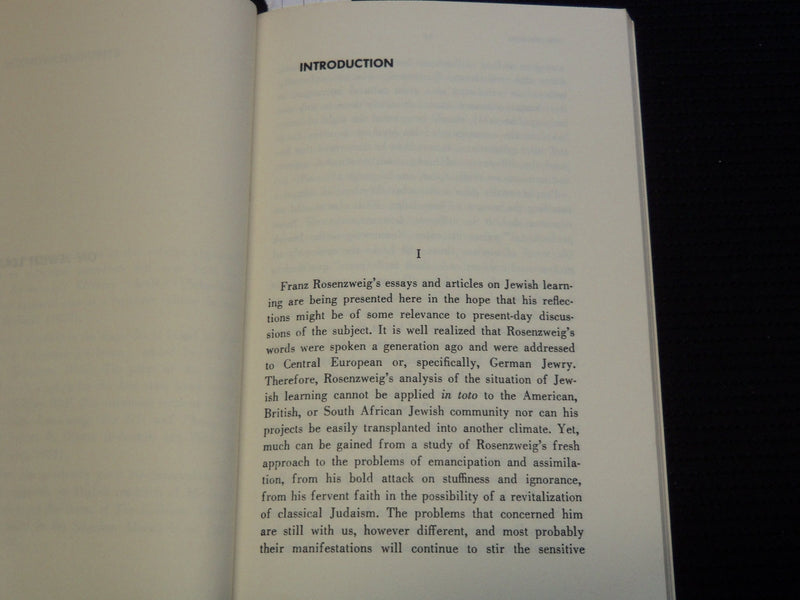 1965 ON JEWISH LEARNING SOFTCOVER BOOK BY FRANZ ROSENZWEIG - KD 4270E