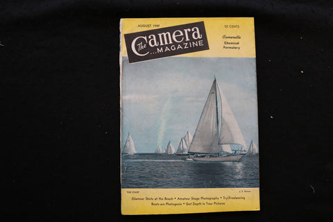 1949 AUGUST THE CAMERA MAGAZINE - SAILBOAT COVER - K 344