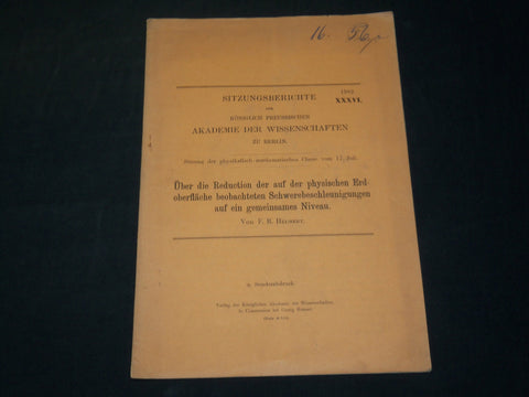 1902 SITZUNGSBERICHTE DER KONIGLICH PREUSSISCHEN GERMAN BOOK BY HELMERT - J 5909