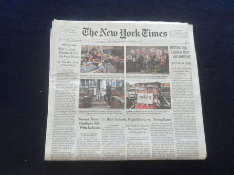 2022 NOVEMBER 7 NEW YORK TIMES - MIDTERMS SPUR A RUSH OF ANGST AND CONFIDENCE