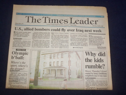 1992 JULY 25 WILKES-BARRE TIMES LEADER - COULD FLY OVER IRAQ NEXT WEEK - NP 8103