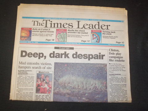 1996 MAY 13 WILKES-BARRE TIMES LEADER - FLIGHT 592 - DEEP, DARK DESPAIR- NP 7608