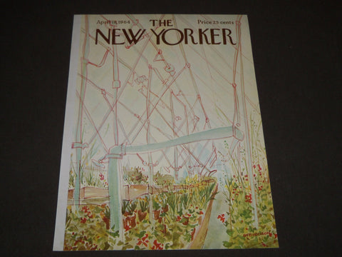 1964 APRIL 18 NEW YORKER MAGAZINE FRONT COVER ONLY - GREAT ART FOR FRAMING