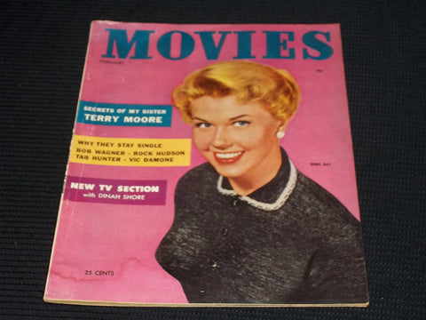 1954 FEBRUARY MOVIES MAGAZINE - DORIS DAY FRONT COVER - E 16194