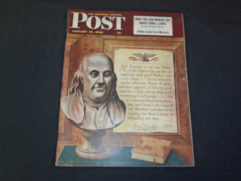 1949 JANUARY 15 THE SATURDAY EVENING POST MAGAZINE - ILLUSTRATED COVER - SP 5589