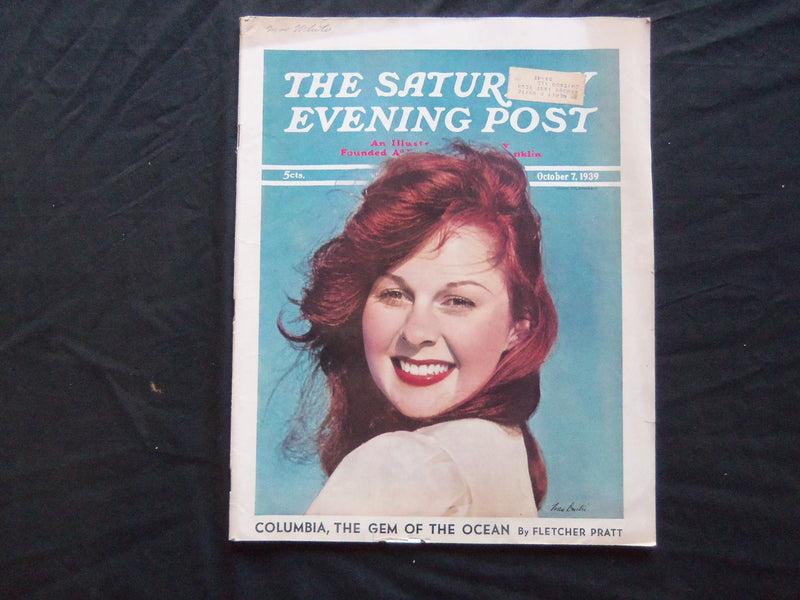 1939 OCTOBER 7 THE SATURDAY EVENING POST MAGAZINE - ILLUSTRATED COVER - SP 1800