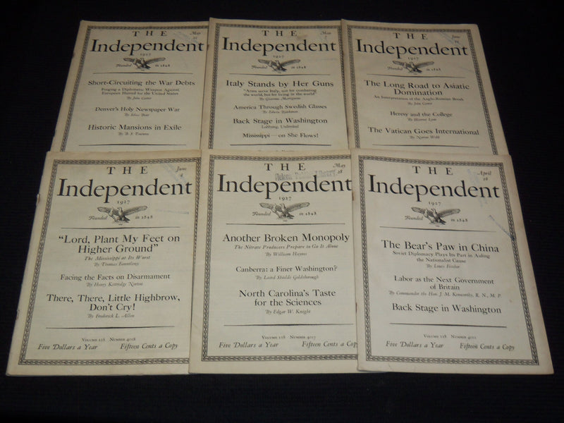 1927 THE INDEPENDENT WEEKLY MAGAZINE LOT OF 42 ISSUES - ARTICLES & ADS - WR 708