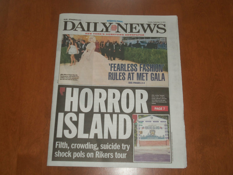 2021 SEPTEMBER 14 NEW YORK DAILY NEWS NEWSPAPER - MET GALA FASHION RULES