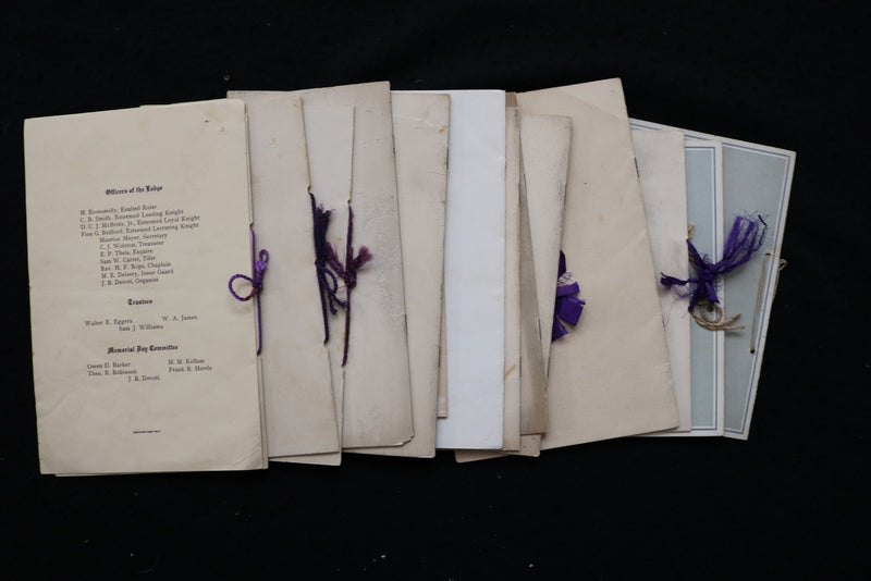 1903-1928 B.P.O. OF ELKS MEMORIAL PROGRAMS - LOT OF 17 - K 3052