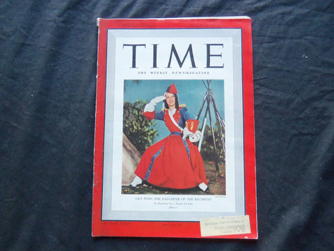 1940 DECEMBER 30 TIME MAGAZINE - LILY PONS: DAUGHTER OF THE REGIMENT - T 745