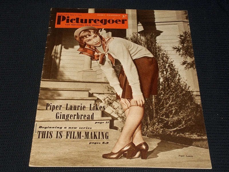1952 JUNE 7 PICTUREGOER MAGAZINE - PIPER LAURIE FRONT COVER - E 5888