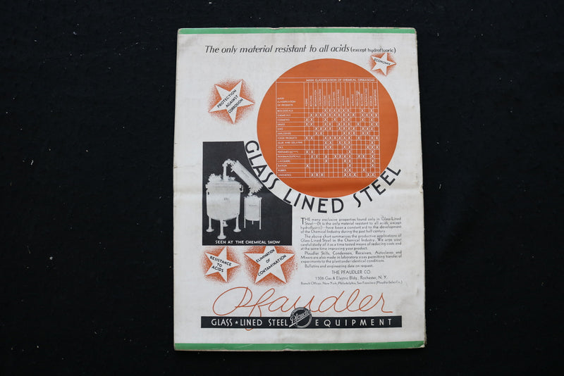 1934 JANUARY CHEMICAL ENGINEERING MAGAZINE - HAVEG CORPORATION COVER - E 10265