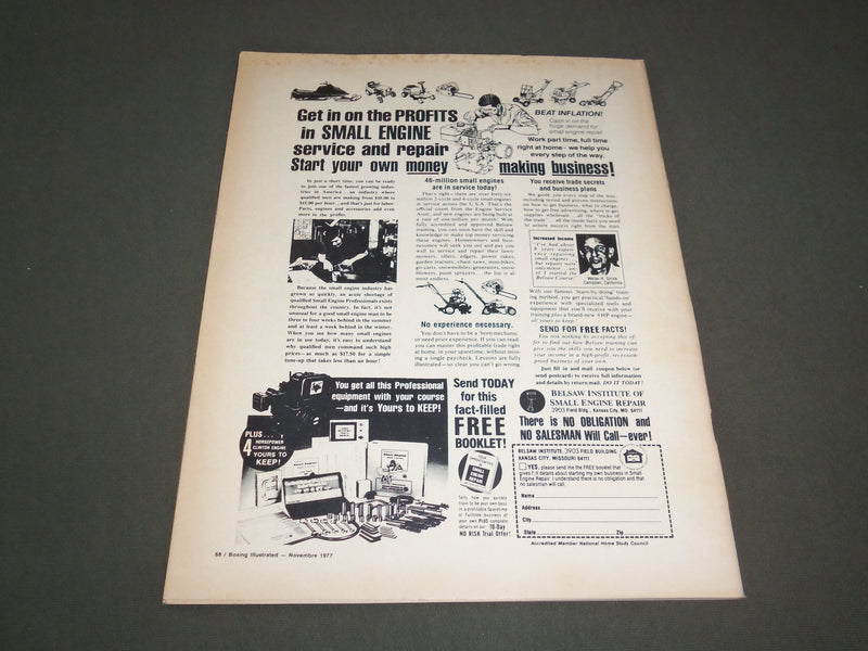 1977 NOVEMBER BOXING ILLUSTRATED MAGAZINE-WHO ARE TODAY'S TOP 10 BOXERS?-SP 9769
