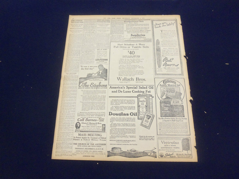 1918 DECEMBER 5 NEW YORK TIMES - PRESIDENT AT SEA, PERSHIING NARRATIVE - NT 9162