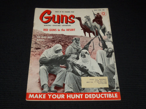 1958 MAY GUNS MAGAZINE - RED GUNS IN THE DESERT COVER - E 12552