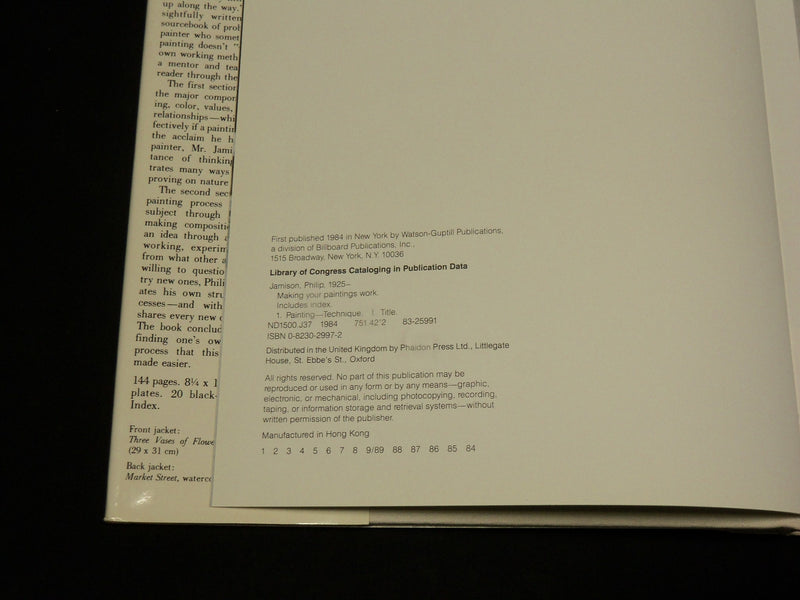 1984 MAKING YOUR PAINTINGS WORK HARDCOVER BOOK BY PHILIP JAMISON - I 1965