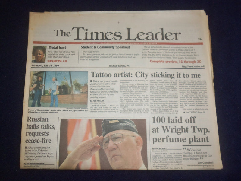 1999 MAY 29 WILKES-BARRE TIMES LEADER -RUSSIAN HAILS TALKS, CEASE-FIRE - NP 8254