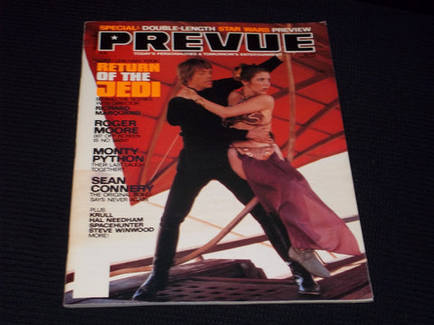 1983 JULY PREVUE MAGAZINE - MARK HAMILL & CARRIE FISHER FRONT COVER - E 15394