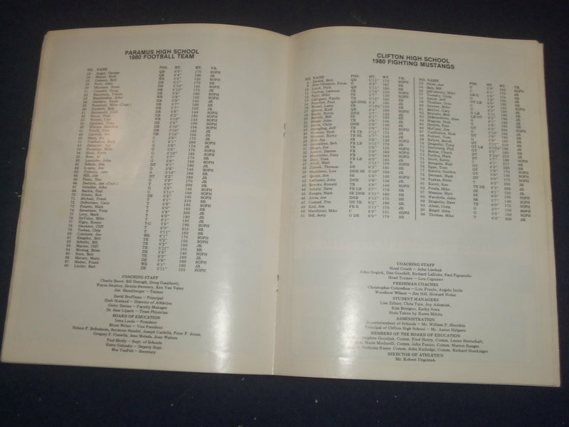 1980-82 CLIFTON FIGHTING MUSTANDS FOOTBALL PROGRAMS - LOT OF 3 - ST 5503G