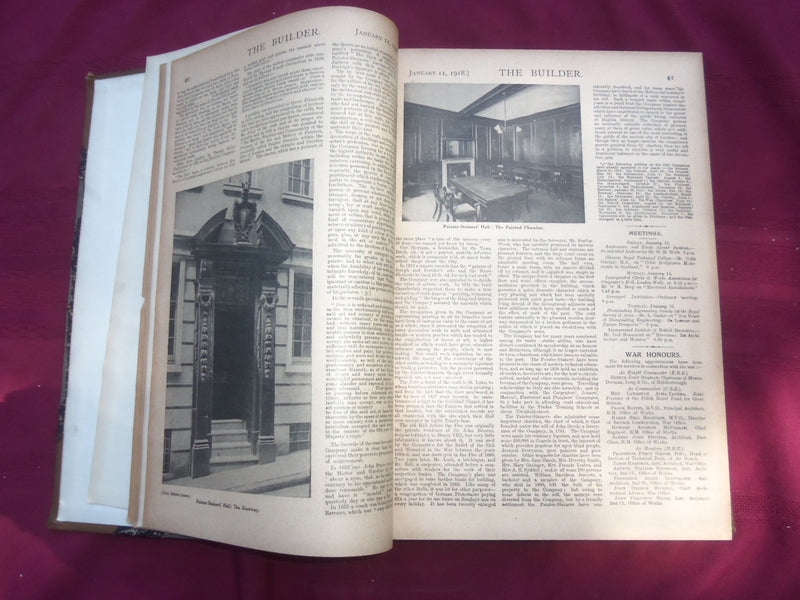 1918 JANUARY-JUNE THE BUILDER U. K. MAGAZINE BOUND VOLUME - FOLD OUTS- C 58