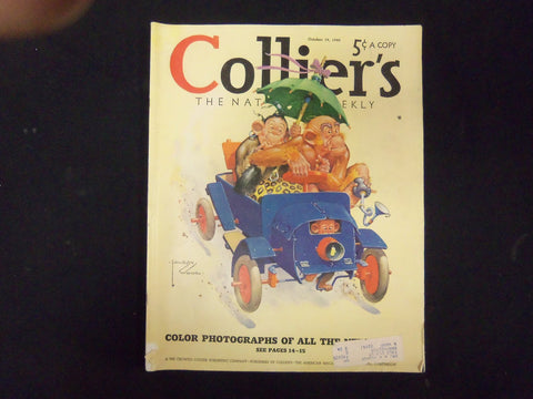 1940 OCT 19 COLLIER'S MAGAZINE - GREAT ILLUSTRATIONS, ARTICLES & ADS - ST 3663