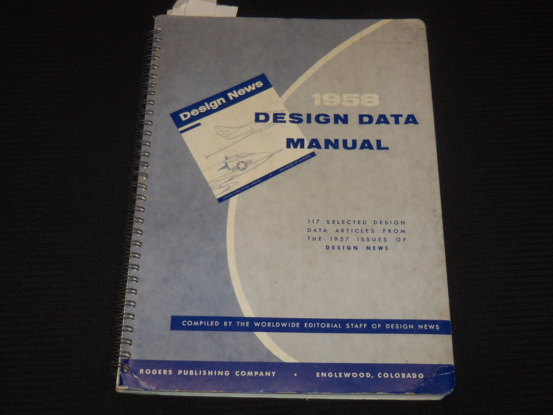 1958 DESIGN NEWS DATA MANUAL - ENGLEWOOD COLORADO - SPIRAL BOUND - KD 5293A