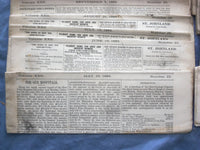 1889 THE SHELTERING ARMS NEWSPAPER - LOT OF 21 - #S 22-42 - NP 8424