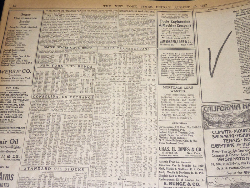 1917 AUGUST 10 NEW YORK TIMES - PRESIDENT ISSUES DRAFT CALL TO COLORS - NT 8507