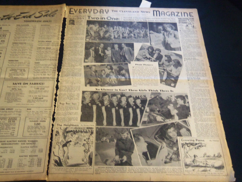 1941 AUGUST 28 CLEVELAND NEWS NEWSPAPER - HITLER NOTIFIES TURKS OF WAR - NT 7419