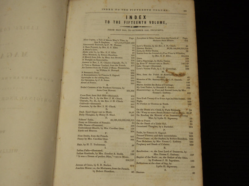1841 MAY-1842 APRIL THE LADIES' COMPANION MAGAZINE BOUND VOLUME - KD 703Q