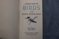 1960 FIELD LIST OF BIRDS OF THE DETROIT-WINDSOR REGION - SOFTCOVER BOOK - K 3227