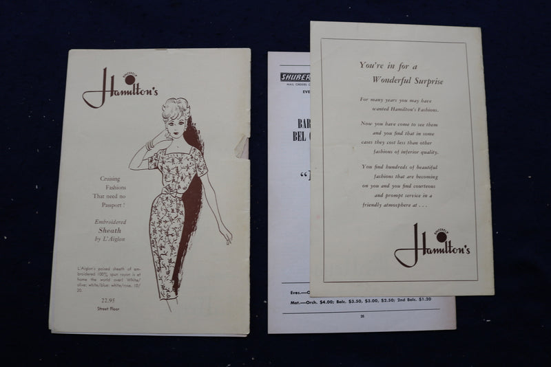 1947-1961 SHUBERT THEATRE PROGRAMS - LOT OF 9 - NEW HAVEN, CT - K 760