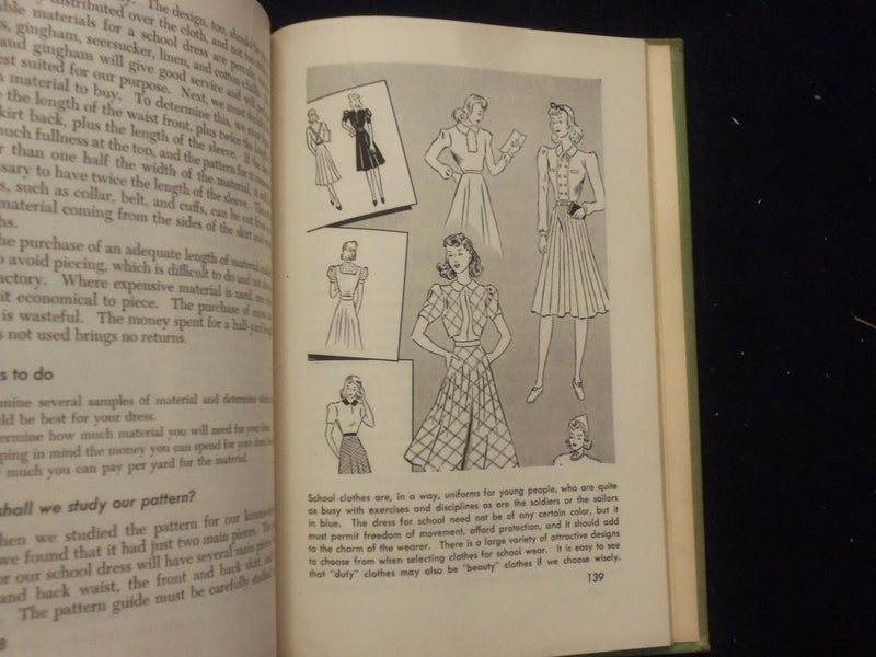 1943 OUR CLOTHING HARDCOVER BOOK BY L. BAXTER, M. JUSTIN & L. RUST - KD 8465